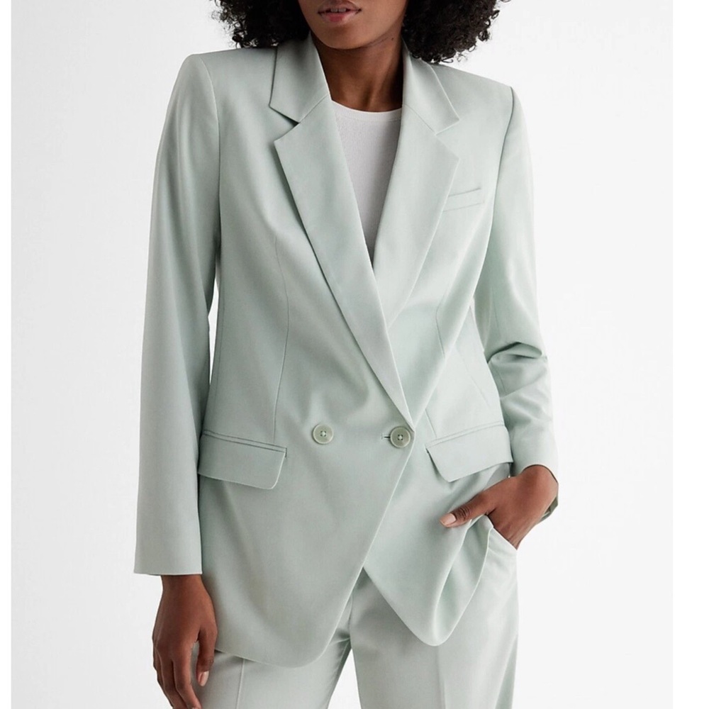Express Cinch Back Blazer - Soft Mint
